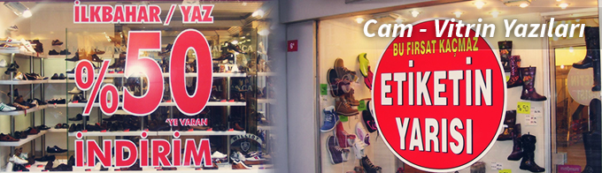 Cam ve Vitrin Yazıları